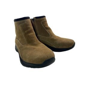 Lands End Womens Size 6B Boots Brown Suede Ankle Zipper Shoes 98081‎